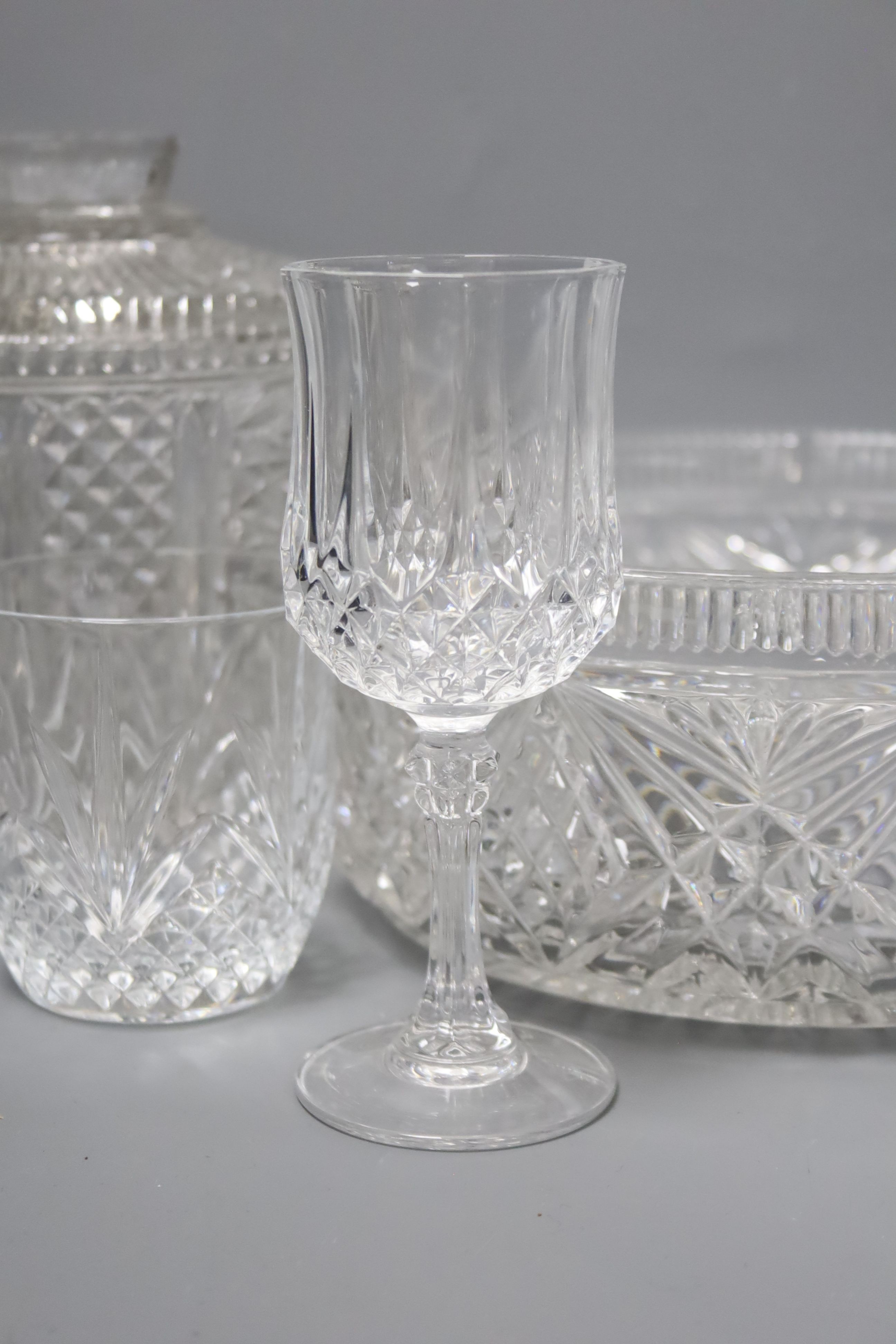 A part suite of cut glass and other glassware